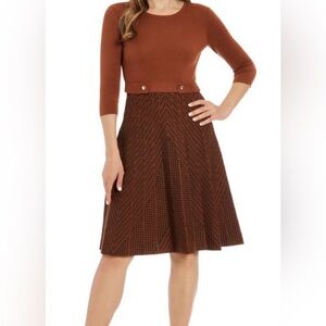 Brown & Black Fit and Flare Sweater Dress 
SIZE LARGE